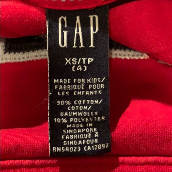 GAP Kids Red Hooded Classic Sweatshirt XS Size 4 - Picture 4 of 4